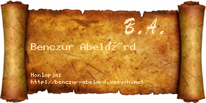 Benczur Abelárd névjegykártya
